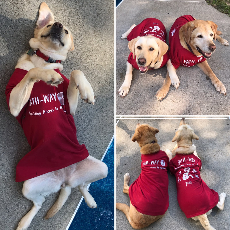 Collage of Iris and Izzy wearing red ReImagined Picnic T-shirts.